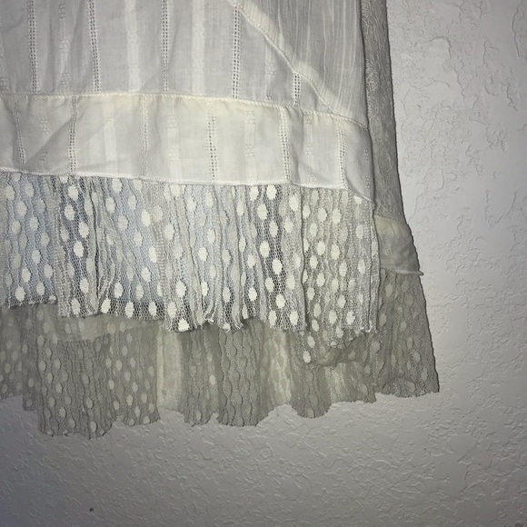 Casual Express Sleeveless Tank Top Off White Lace L - Picture 4 of 5